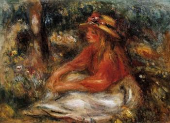 Pierre Auguste Renoir : Young Woman Seated on the Grass